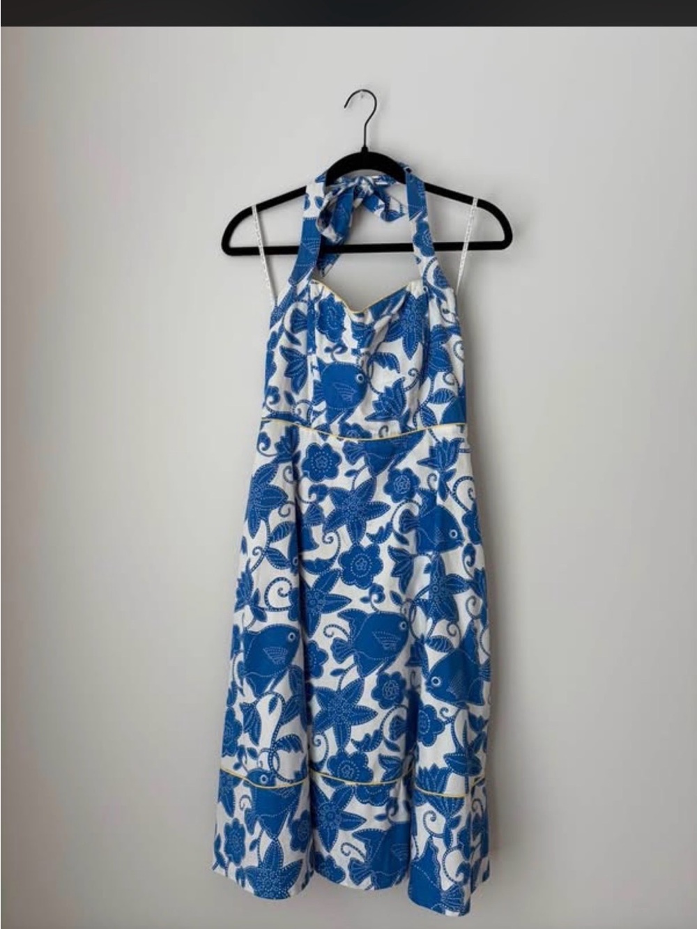 Lilly Pulitzer “White Mimosas” Halter Floral Midi Dress